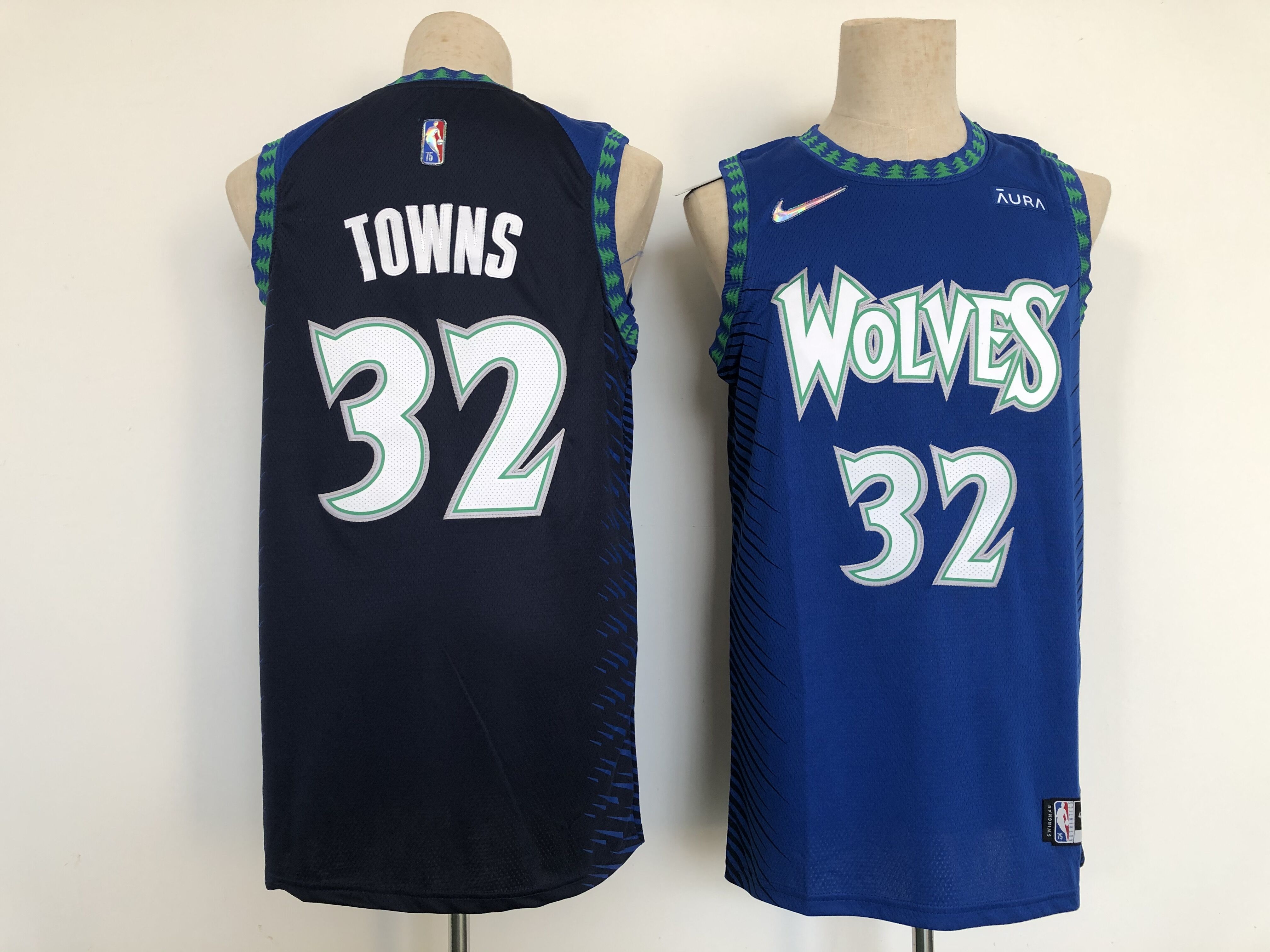 2022 NBA Men Minnesota Timberwolves #32 Towns blue Nike City Edition Jerseys->minnesota timberwolves->NBA Jersey